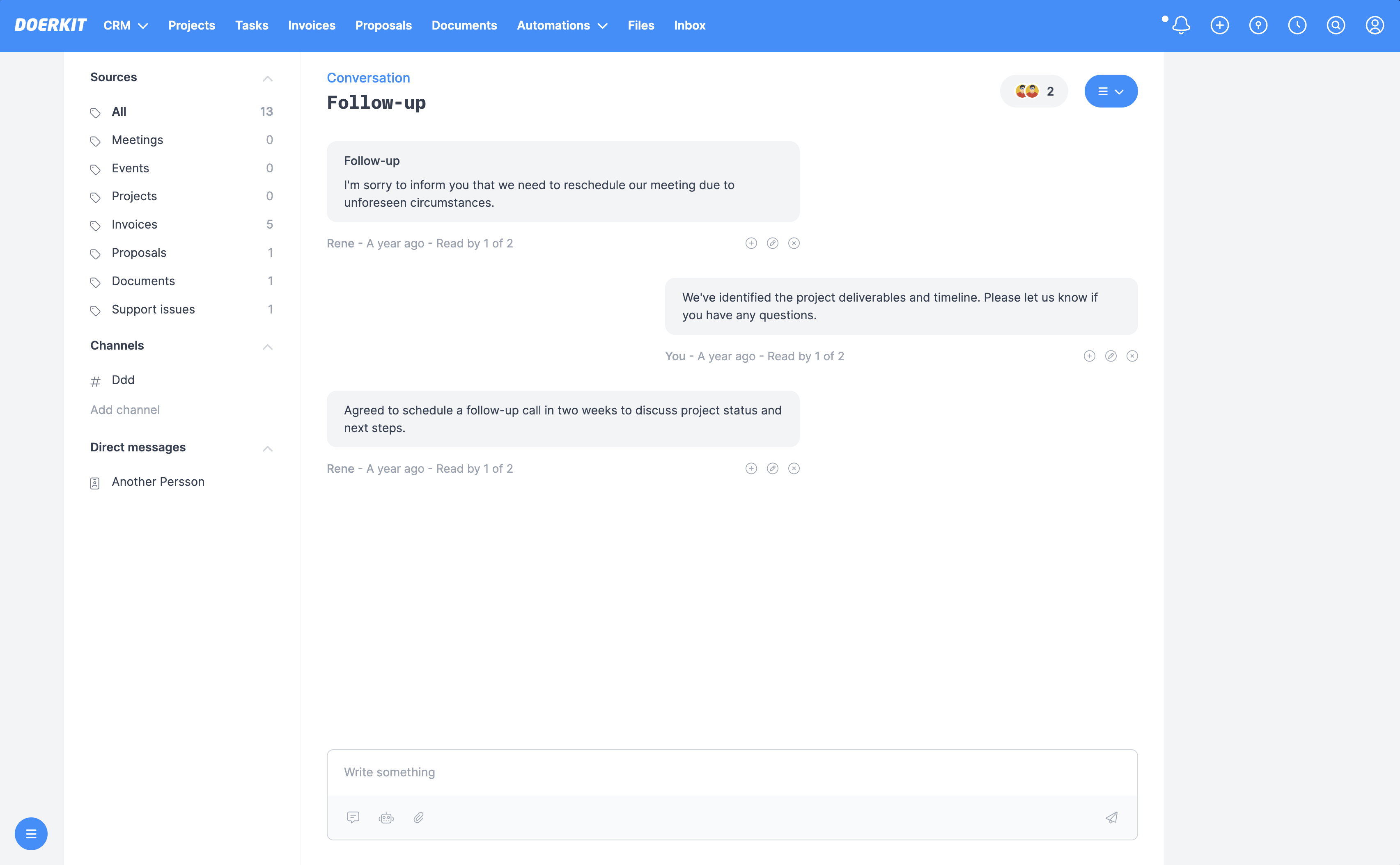 Stay on top of messages with our chat-like interface