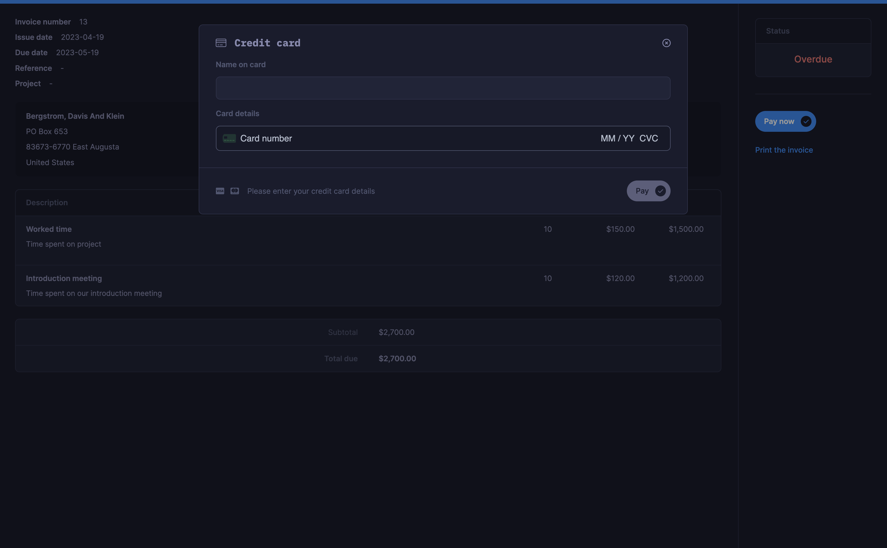 Collect payments from your clients directly in the browser