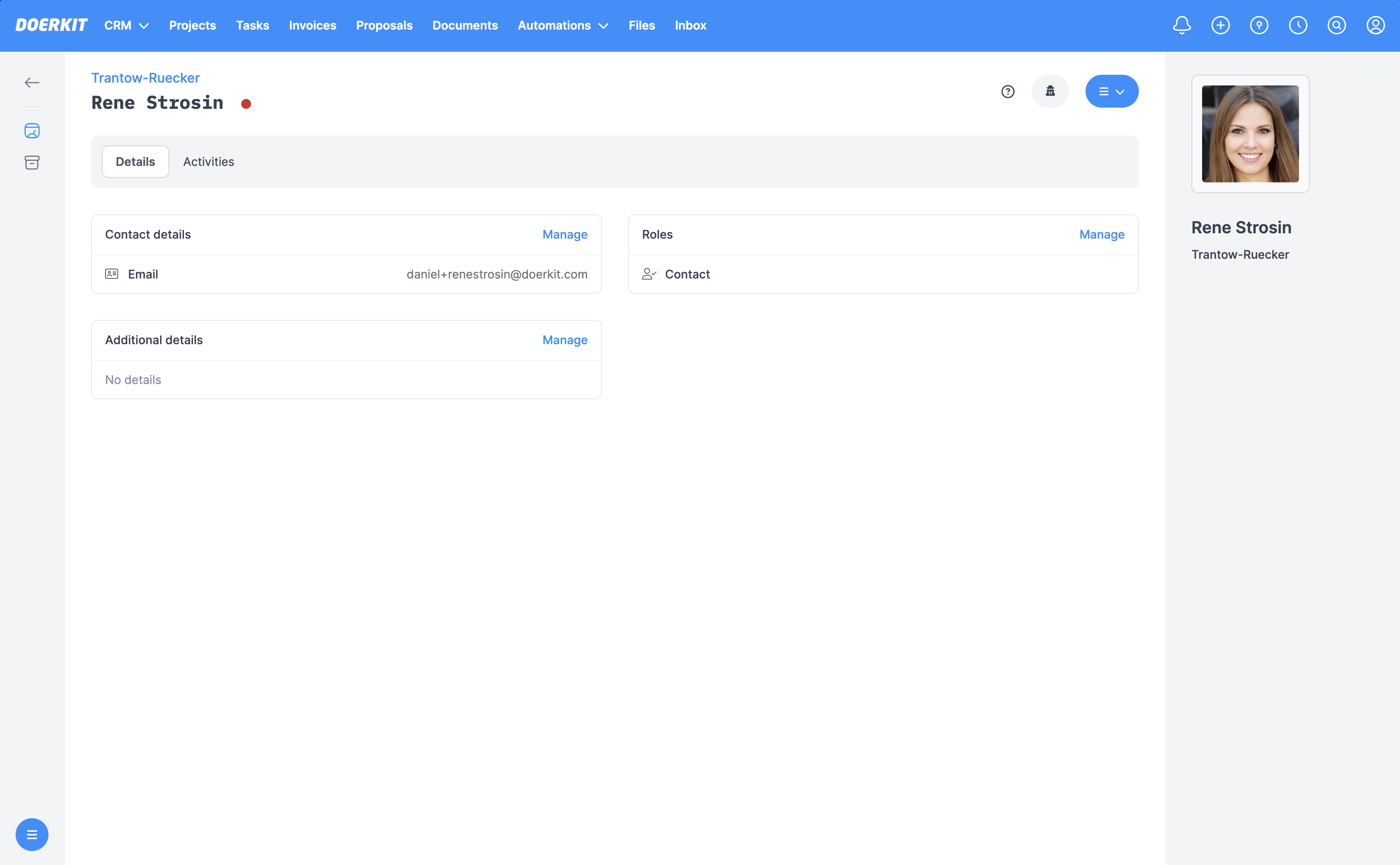 Easy access to comprehensive contact details