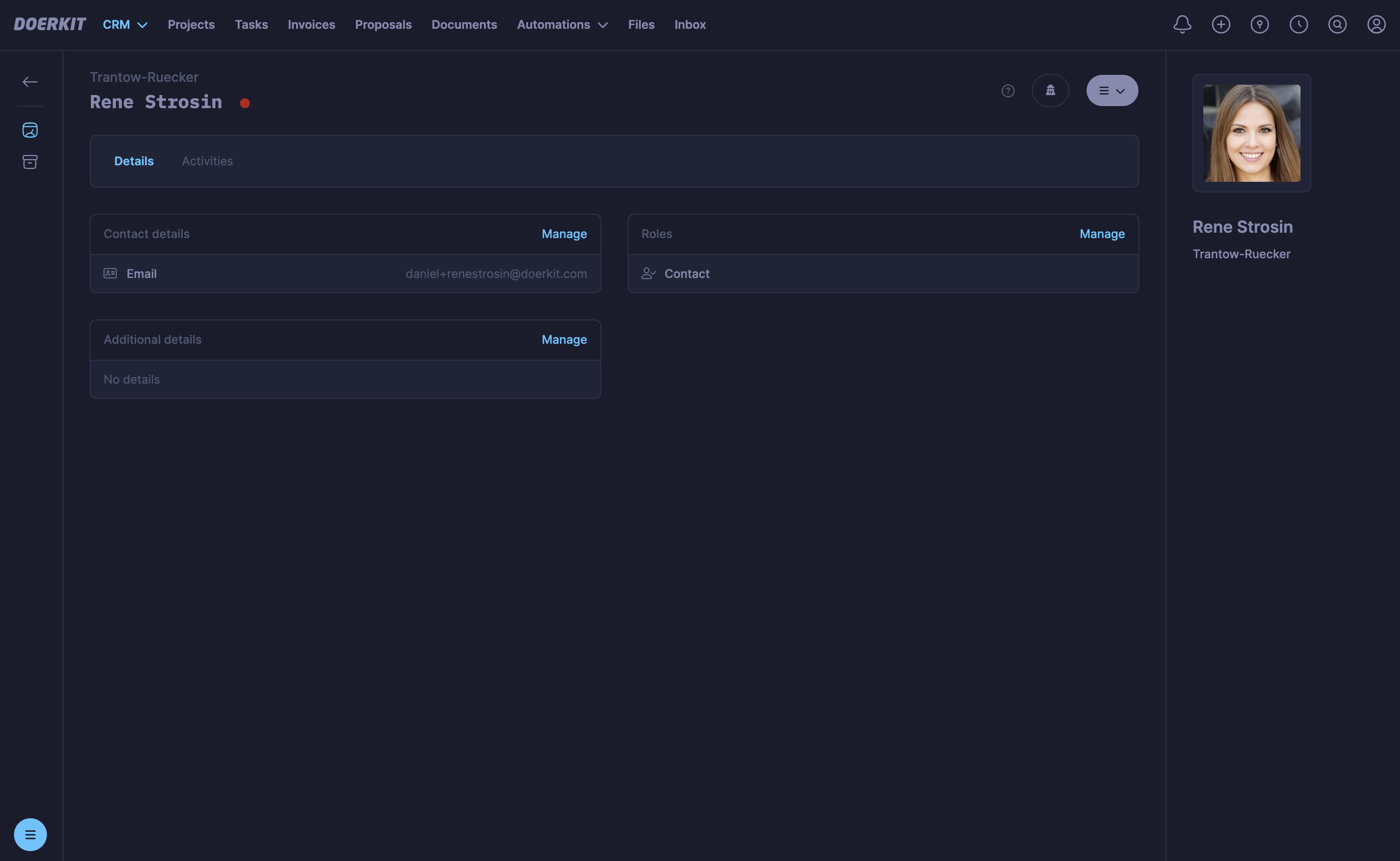 Easy access to comprehensive contact details