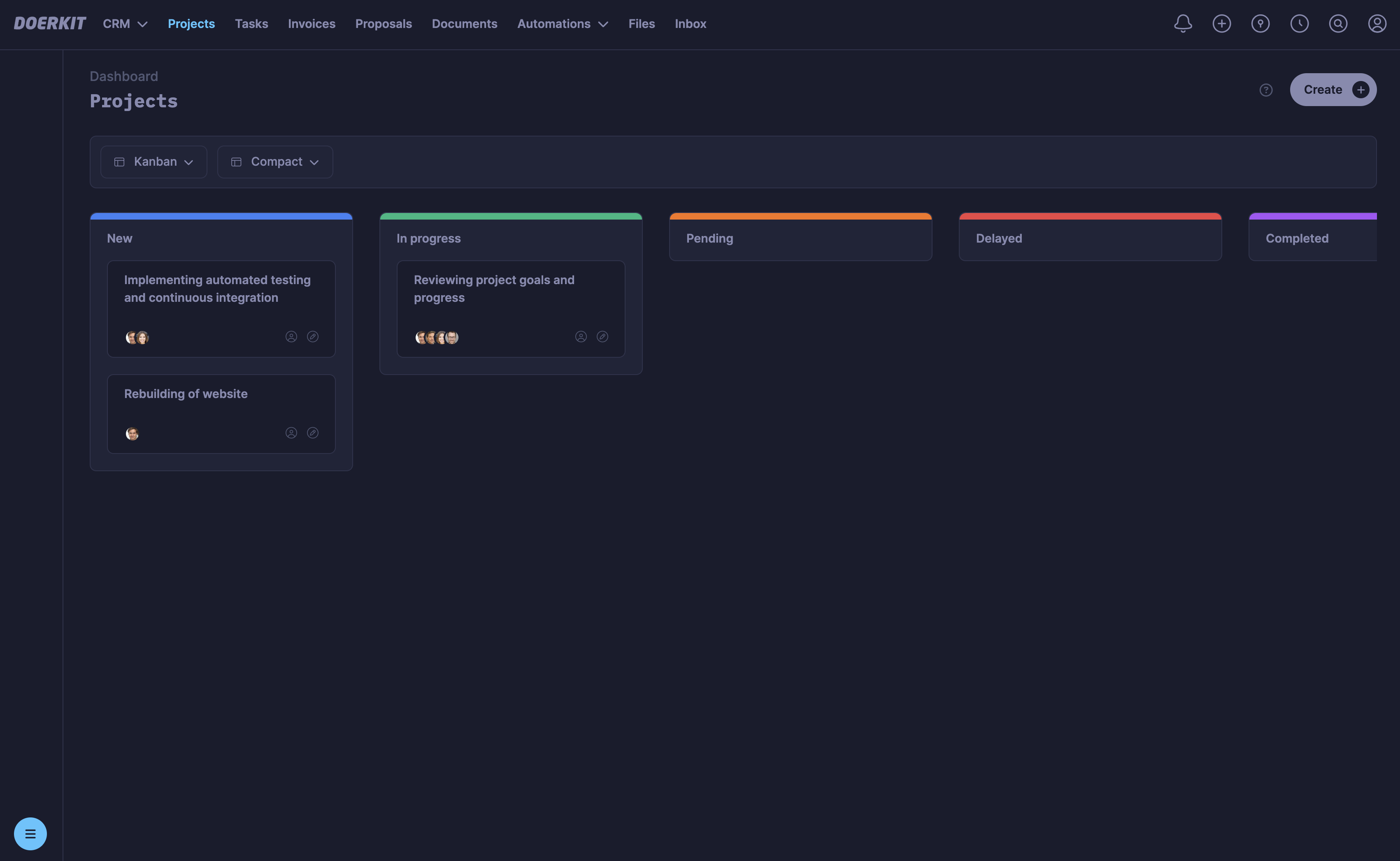 Easily list and filter your projects - organized by default