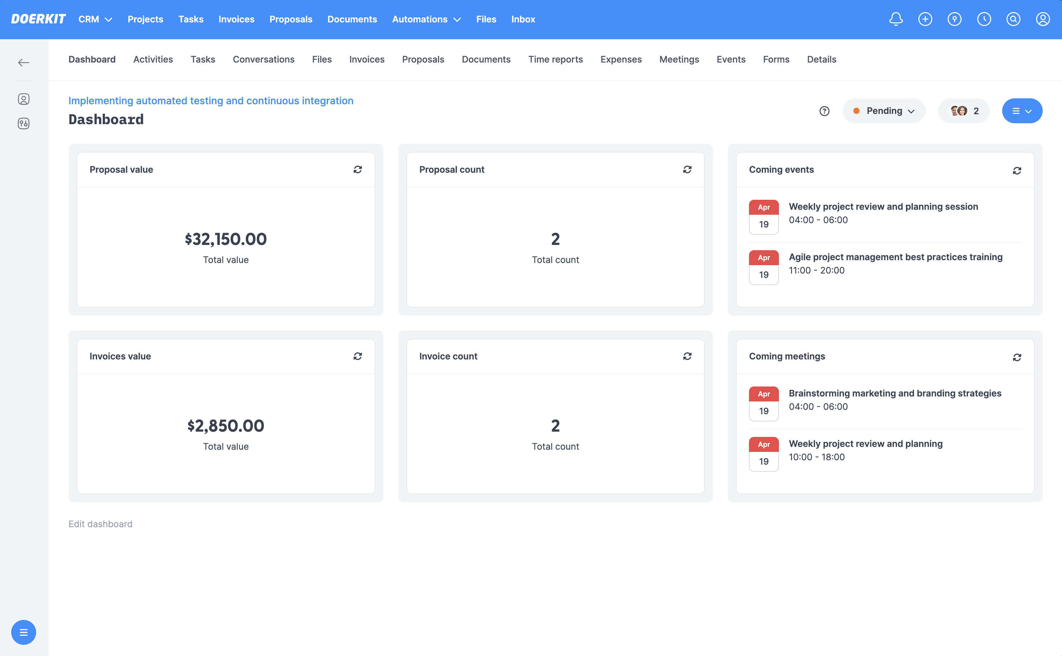 A bird-eye view of your project data - never miss the details