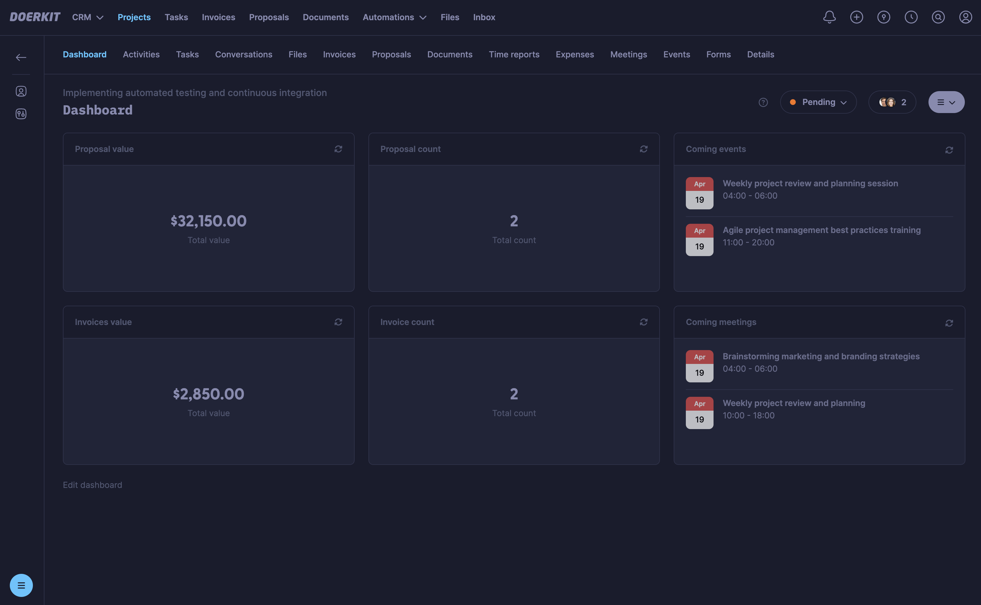 A bird-eye view of your project data - never miss the details