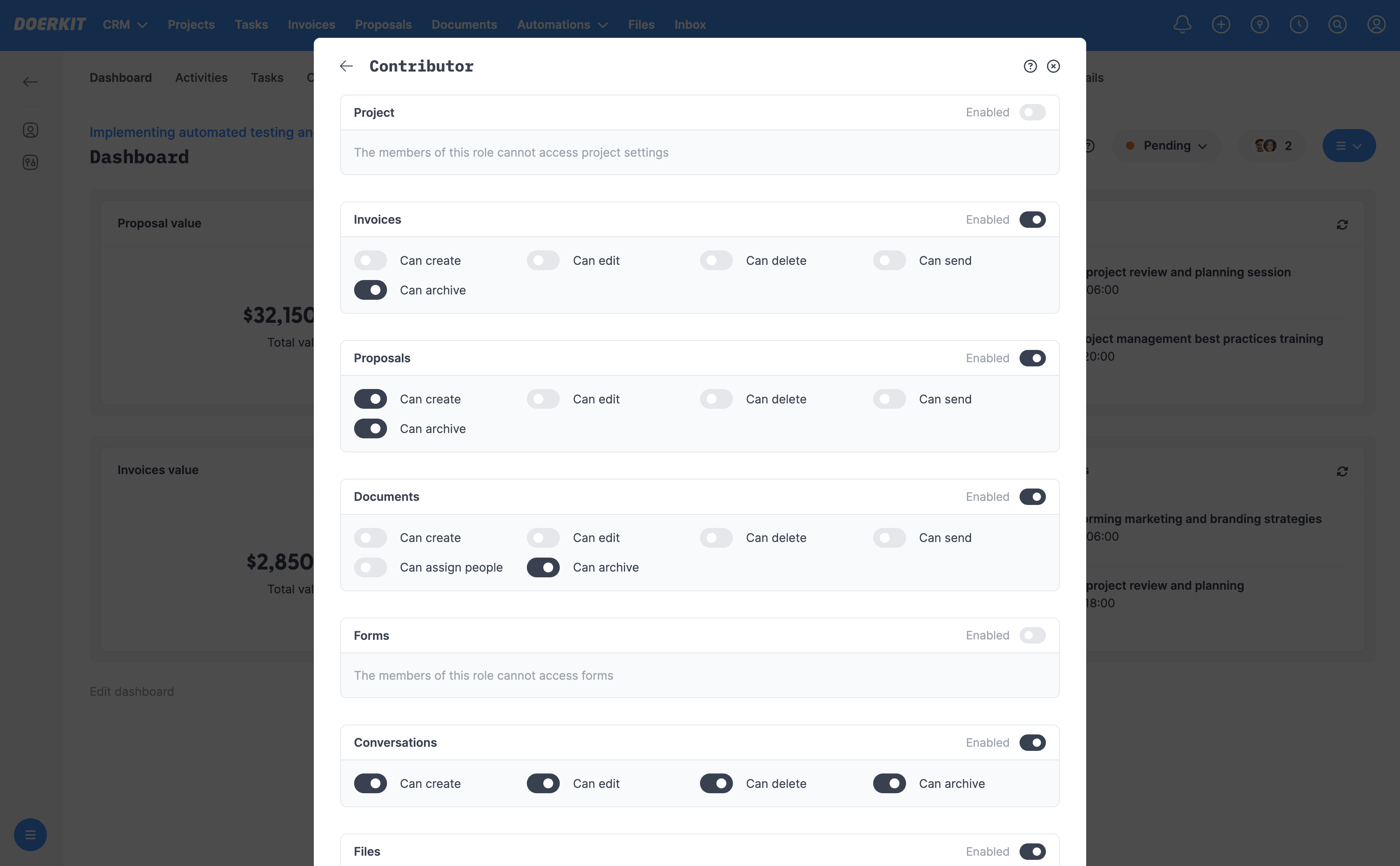 Easily manage project permissions for all your contributors