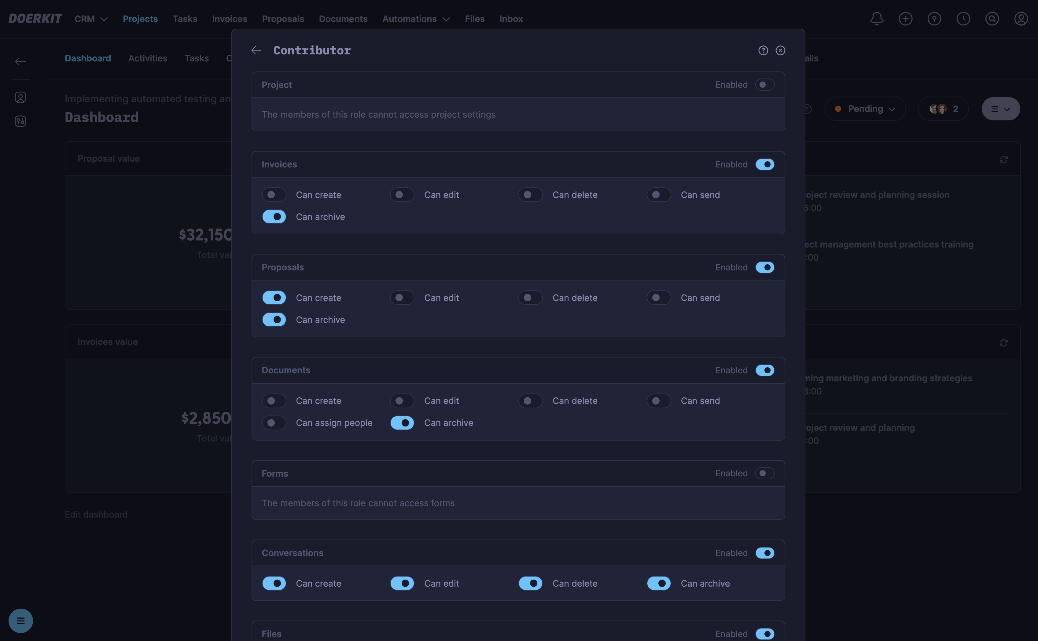 Easily manage project permissions for all your contributors